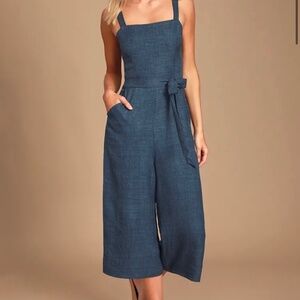 Lulus Chambray Culotte Jumpsuit
